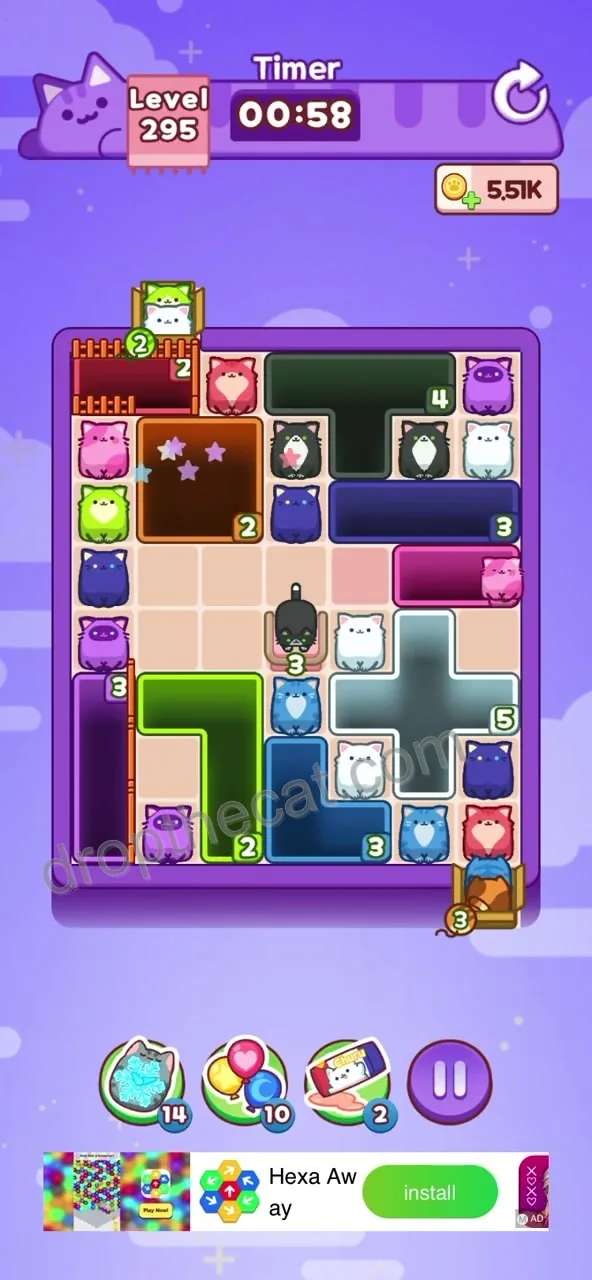 Drop The Cat Level 295 step 1