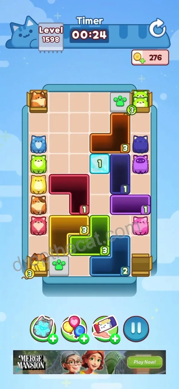 Drop The Cat Level 1598 step 3