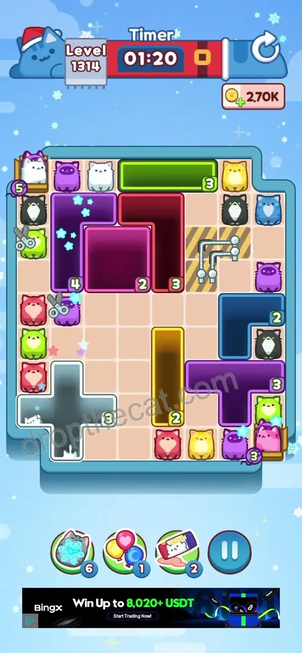 Drop The Cat Level 1314 step 2