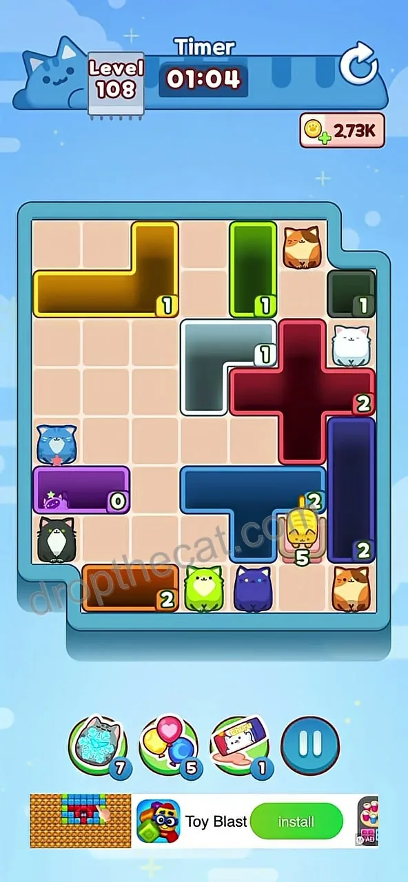 Drop The Cat Level 108 step 3
