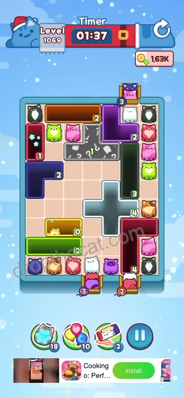 Drop The Cat Level 1069 step 2