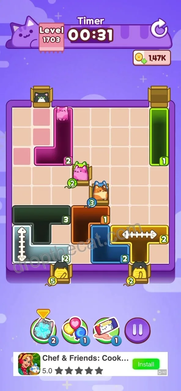 Drop The Cat Level 1703 step 3