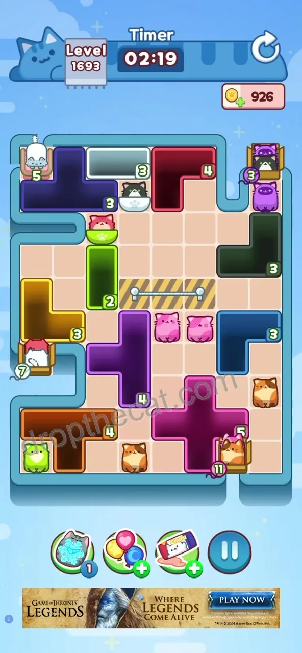 Drop The Cat Level 1693