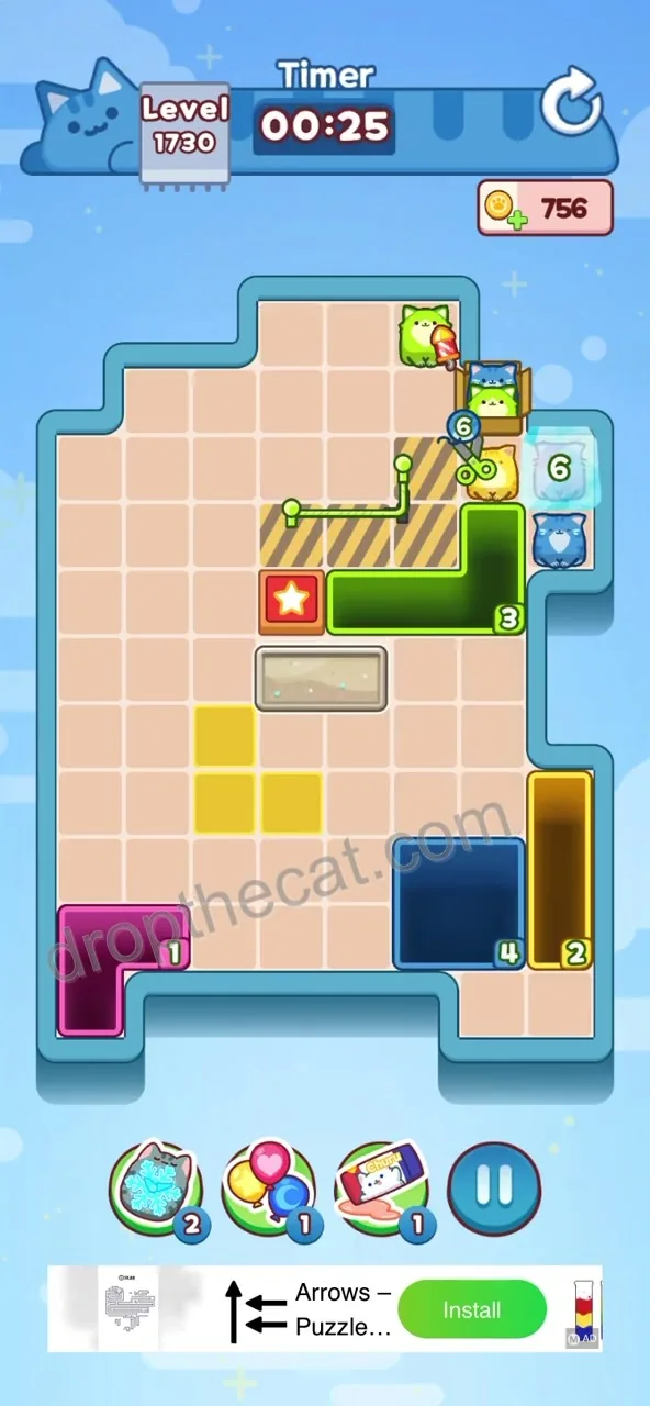 Drop The Cat Level 1730 step 3