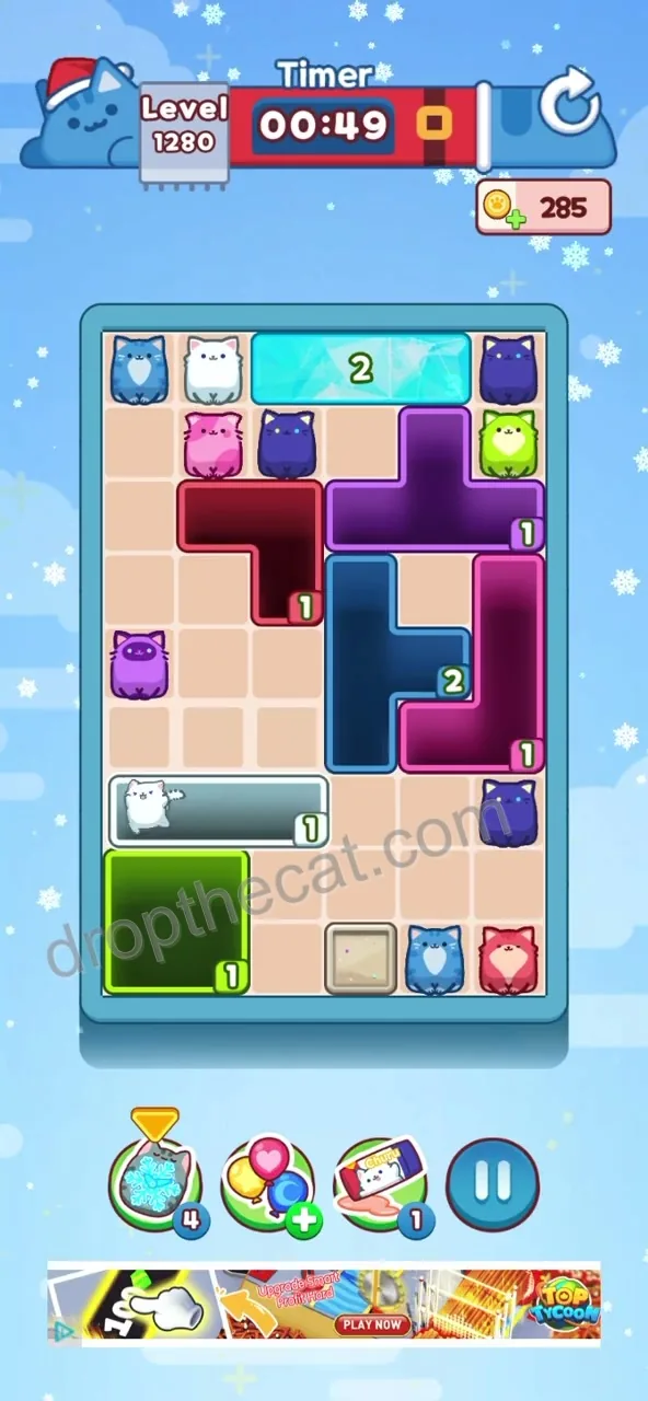 Drop The Cat Level 1280 step 3
