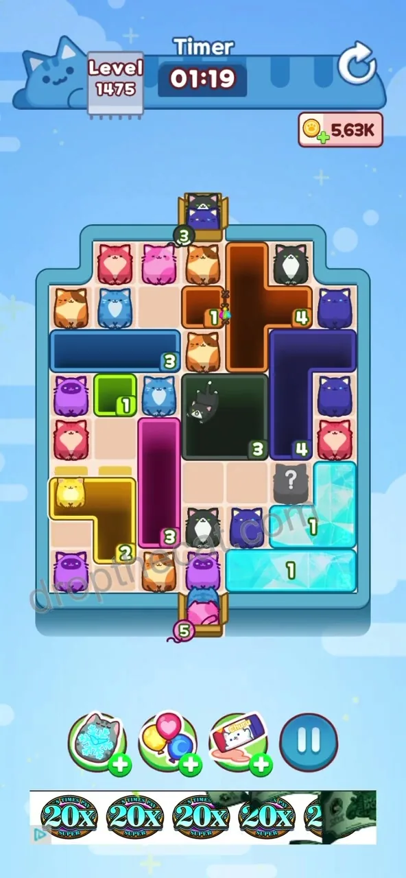 Drop The Cat Level 1475