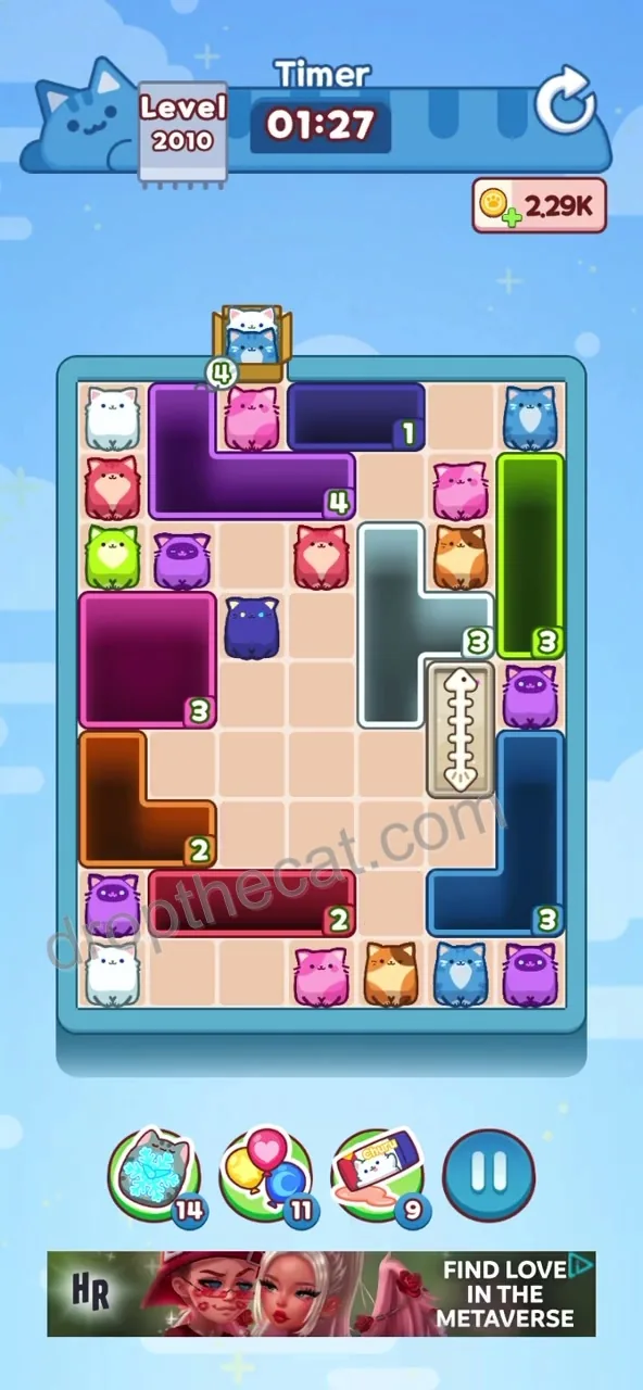 Drop The Cat Level 2010 step 1