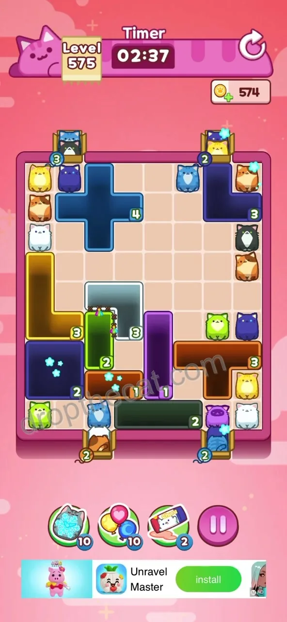 Drop The Cat Level 575 step 1