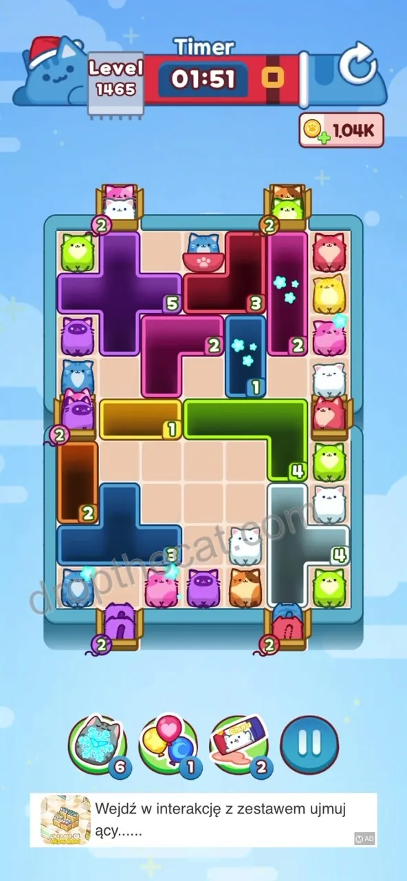 Drop The Cat Level 1465 step 1