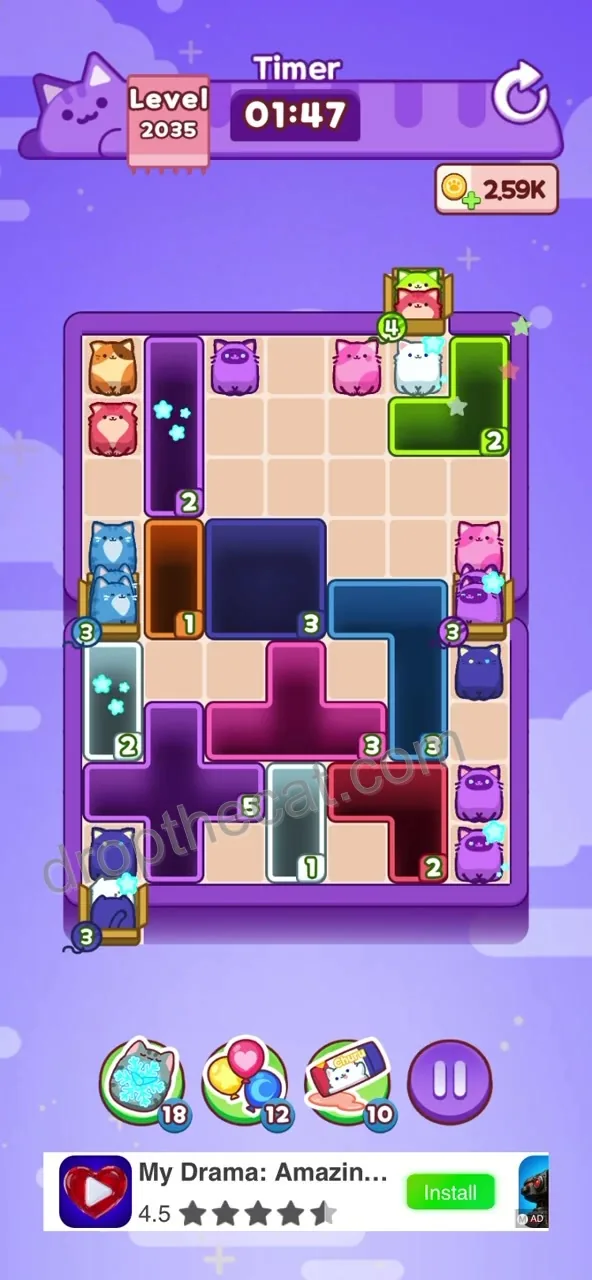Drop The Cat Level 2035 step 3