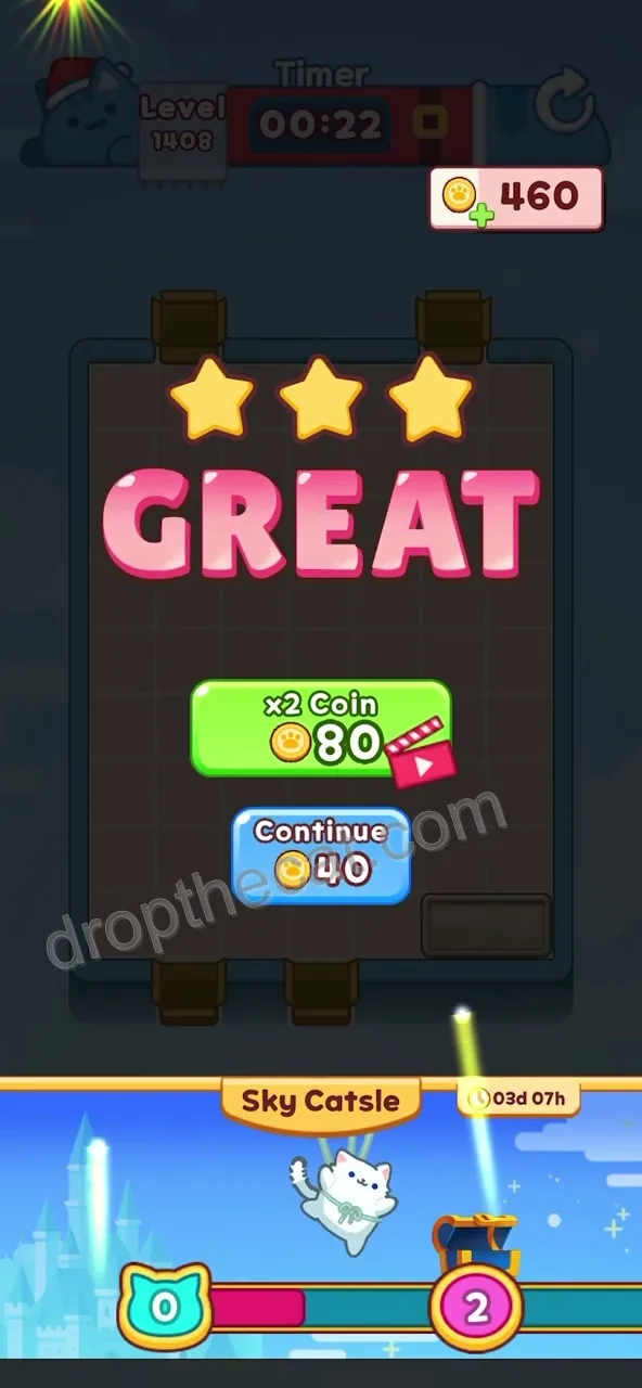 Drop The Cat Level 1408 step 3