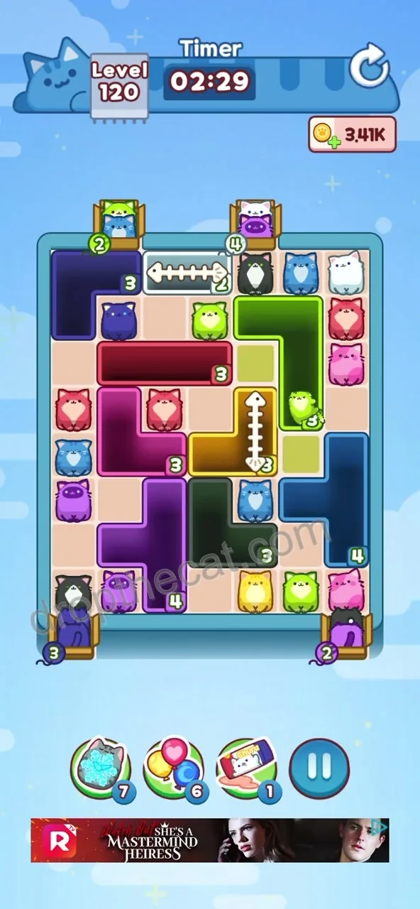 Drop The Cat Level 120 step 1