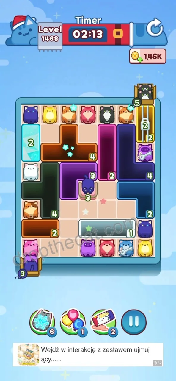 Drop The Cat Level 1468 step 2