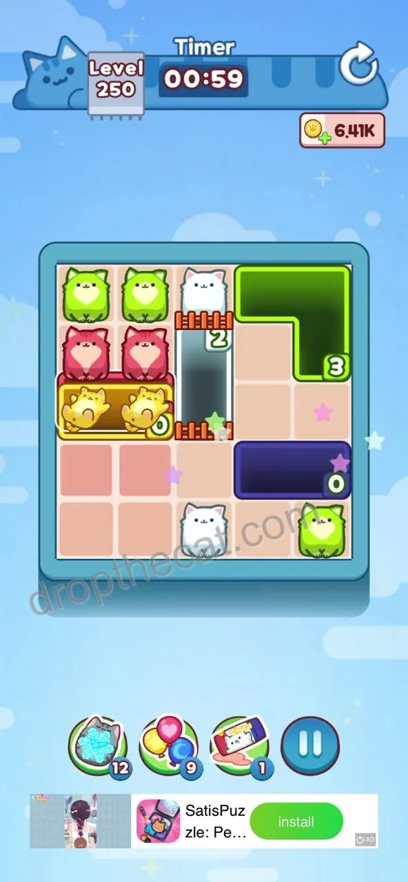 Drop The Cat Level 250 step 1