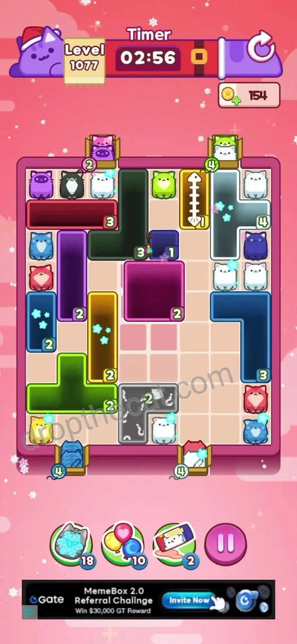 Drop The Cat Level 1077 step 2