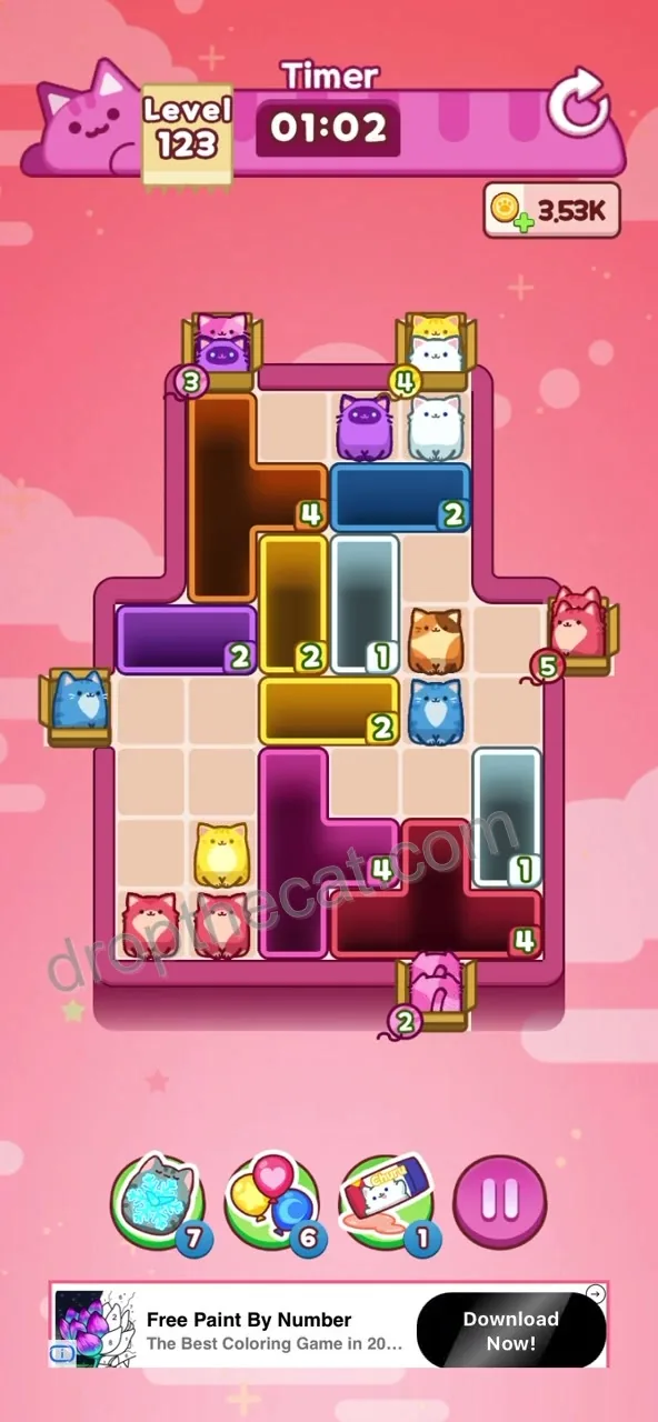 Drop The Cat Level 123 step 2