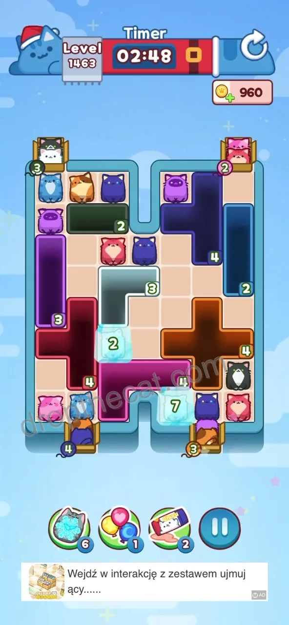 Drop The Cat Level 1463 step 1
