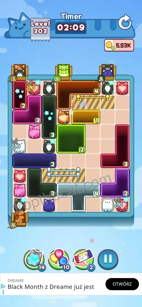 Drop The Cat Level 303 step 1