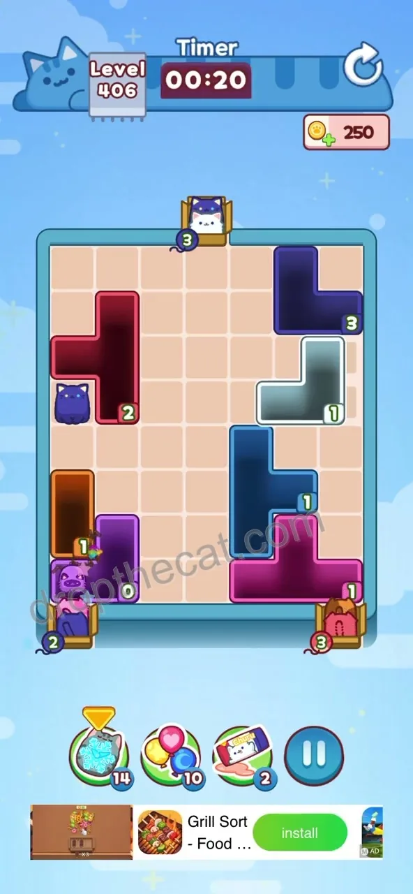 Drop The Cat Level 406 step 3