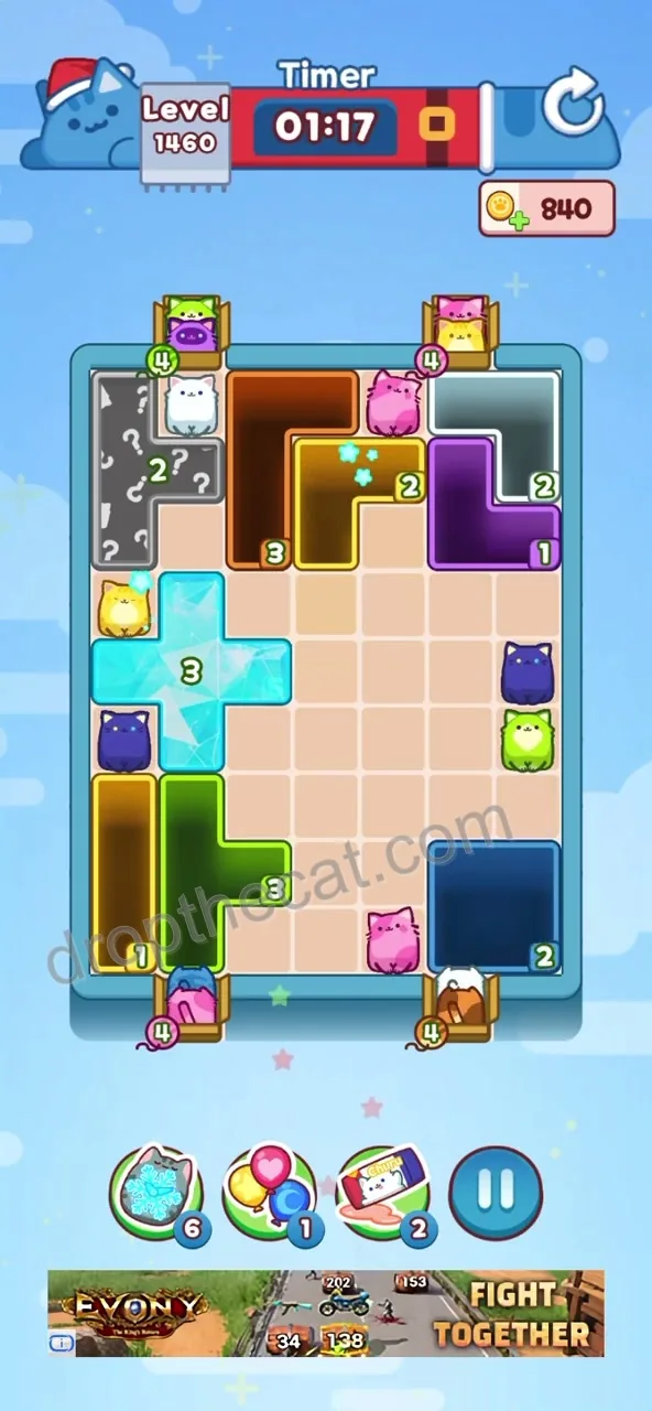 Drop The Cat Level 1460 step 2