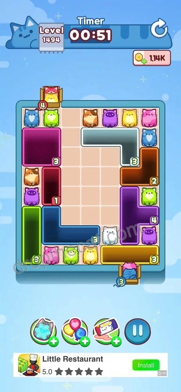 Drop The Cat Level 1494 step 2