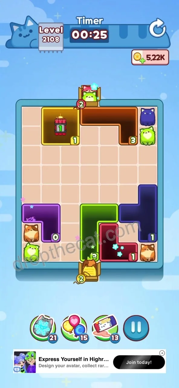 Drop The Cat Level 2108 step 4