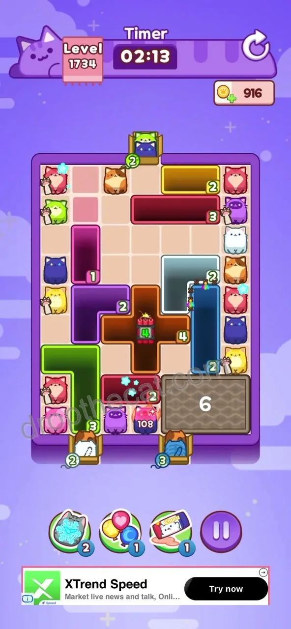 Drop The Cat Level 1734 step 1