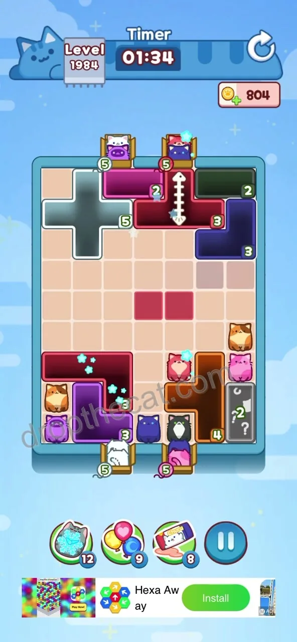 Drop The Cat Level 1984 step 2