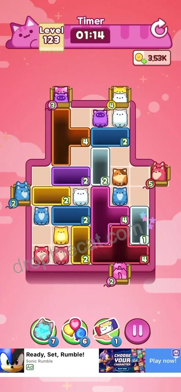 Drop The Cat Level 123