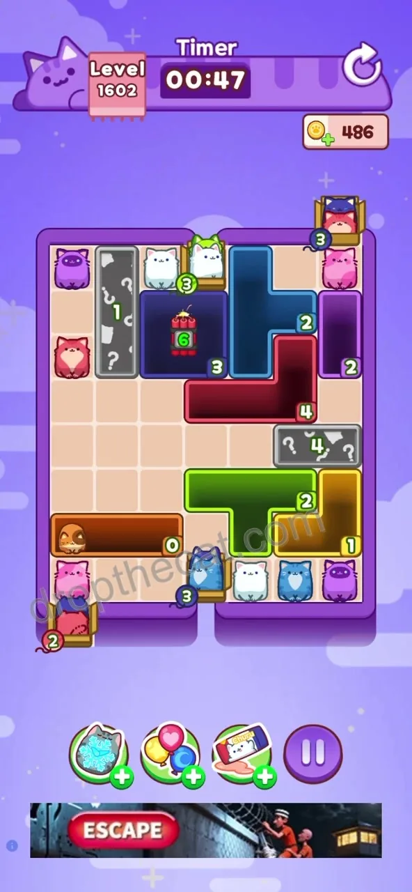 Drop The Cat Level 1602 step 2