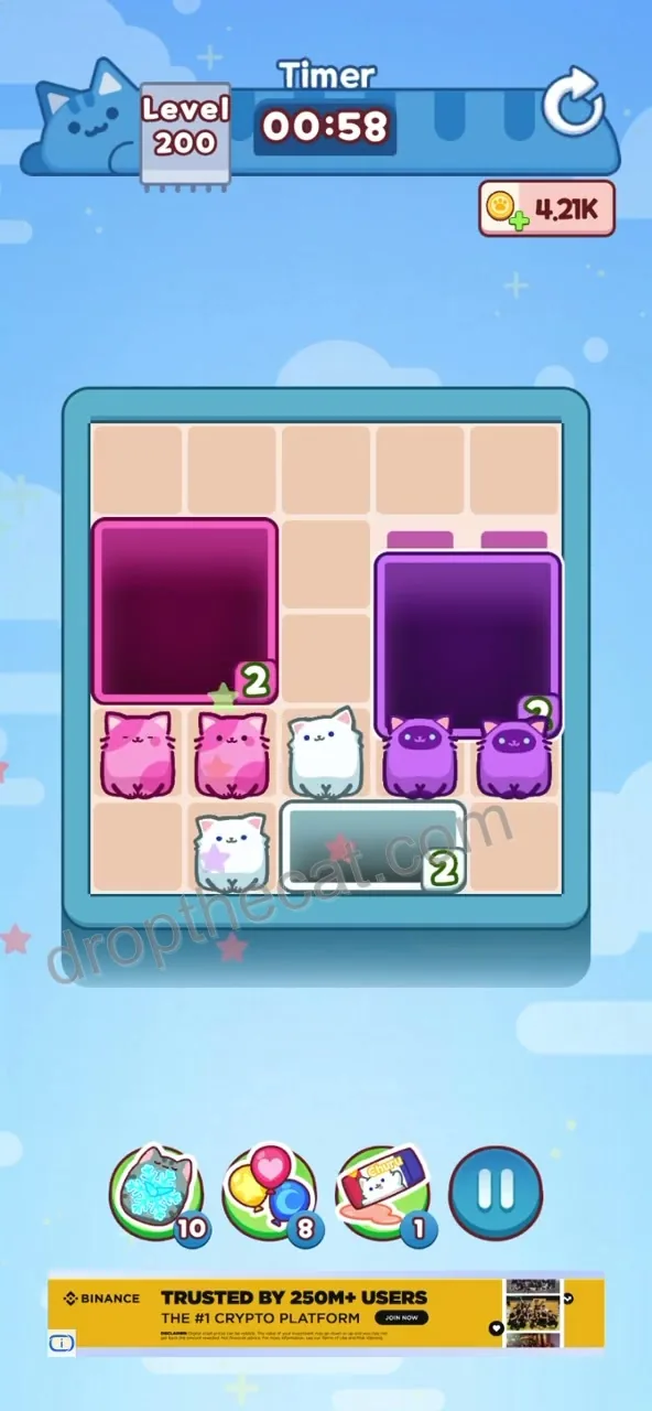 Drop The Cat Level 200 step 2