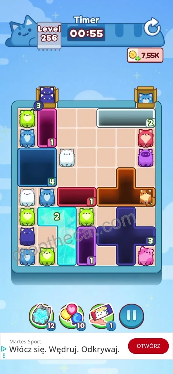 Drop The Cat Level 256 step 1