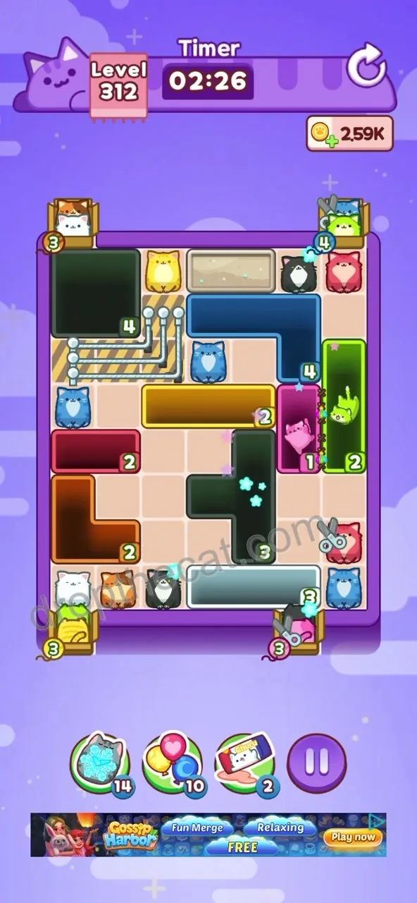 Drop The Cat Level 312 step 1