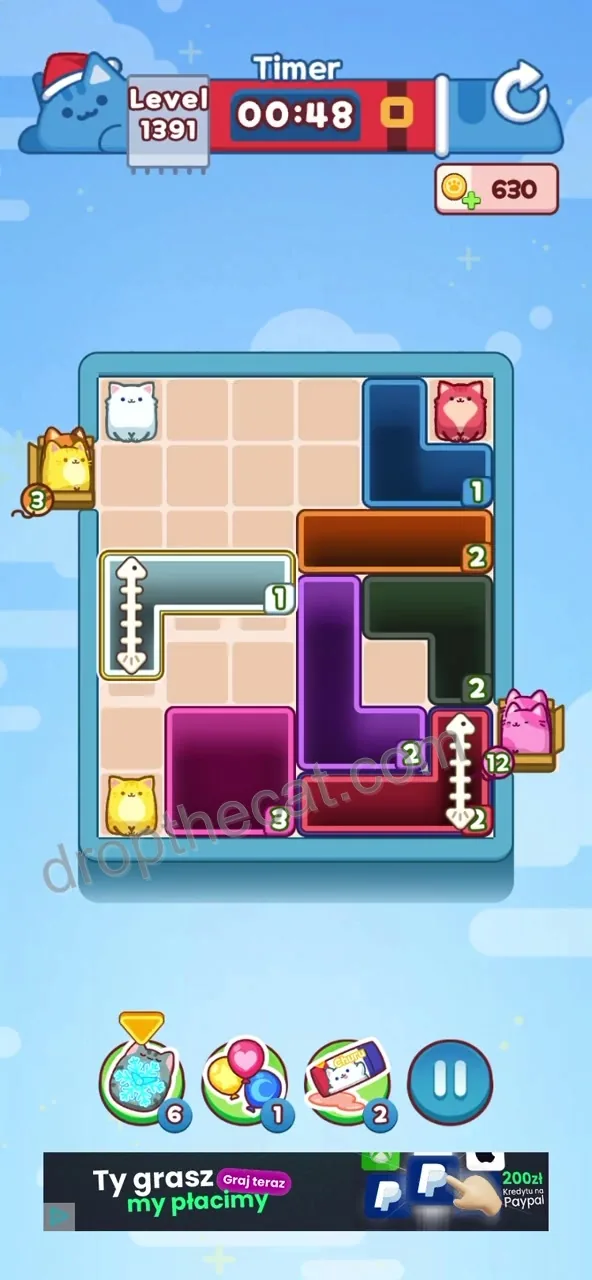 Drop The Cat Level 1391 step 2
