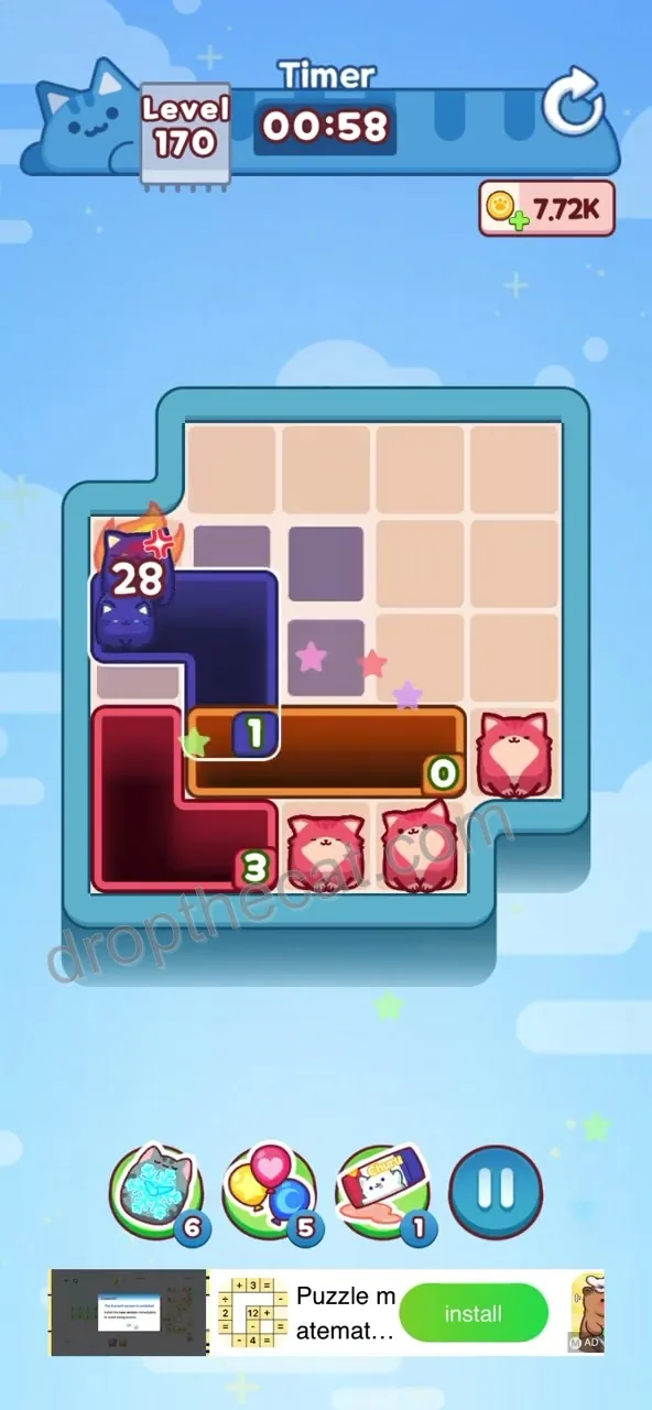 Drop The Cat Level 170 step 3