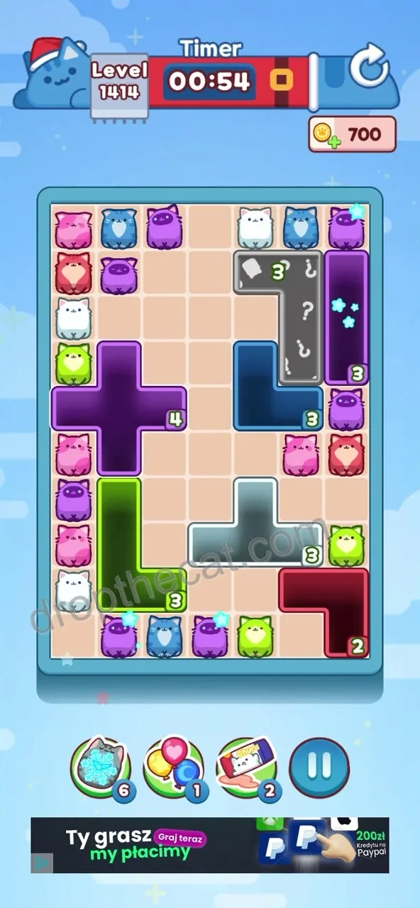 Drop The Cat Level 1414 step 1