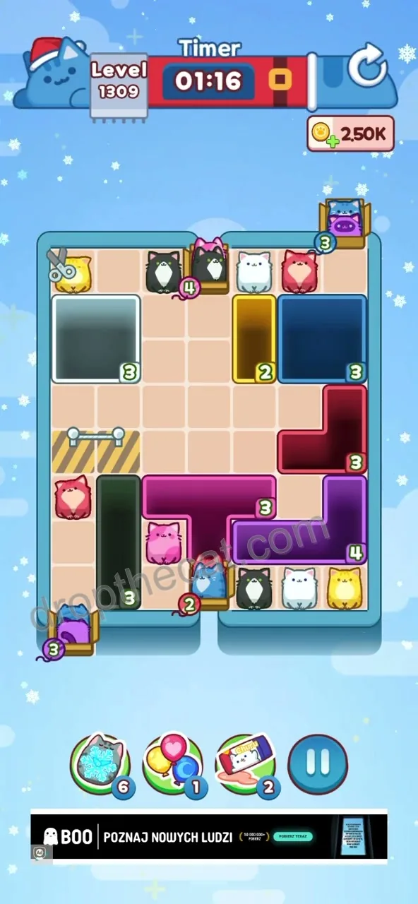 Drop The Cat Level 1309 step 1