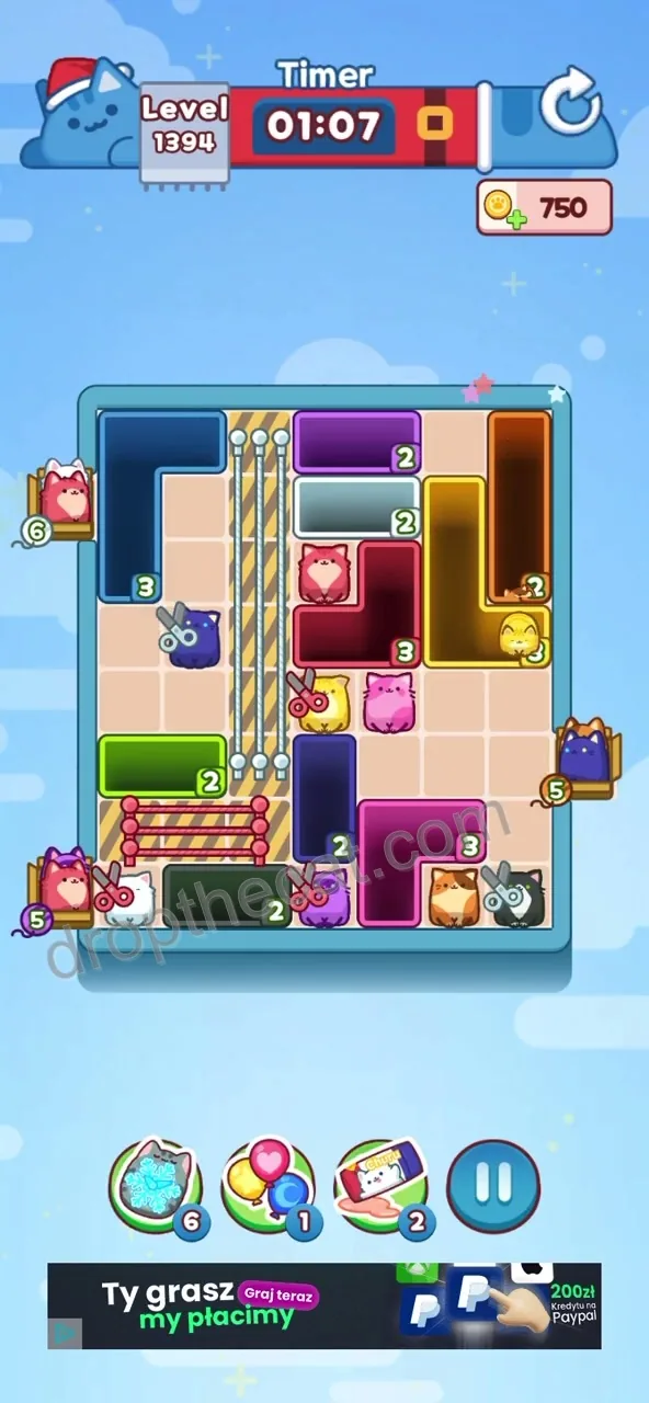 Drop The Cat Level 1394 step 1