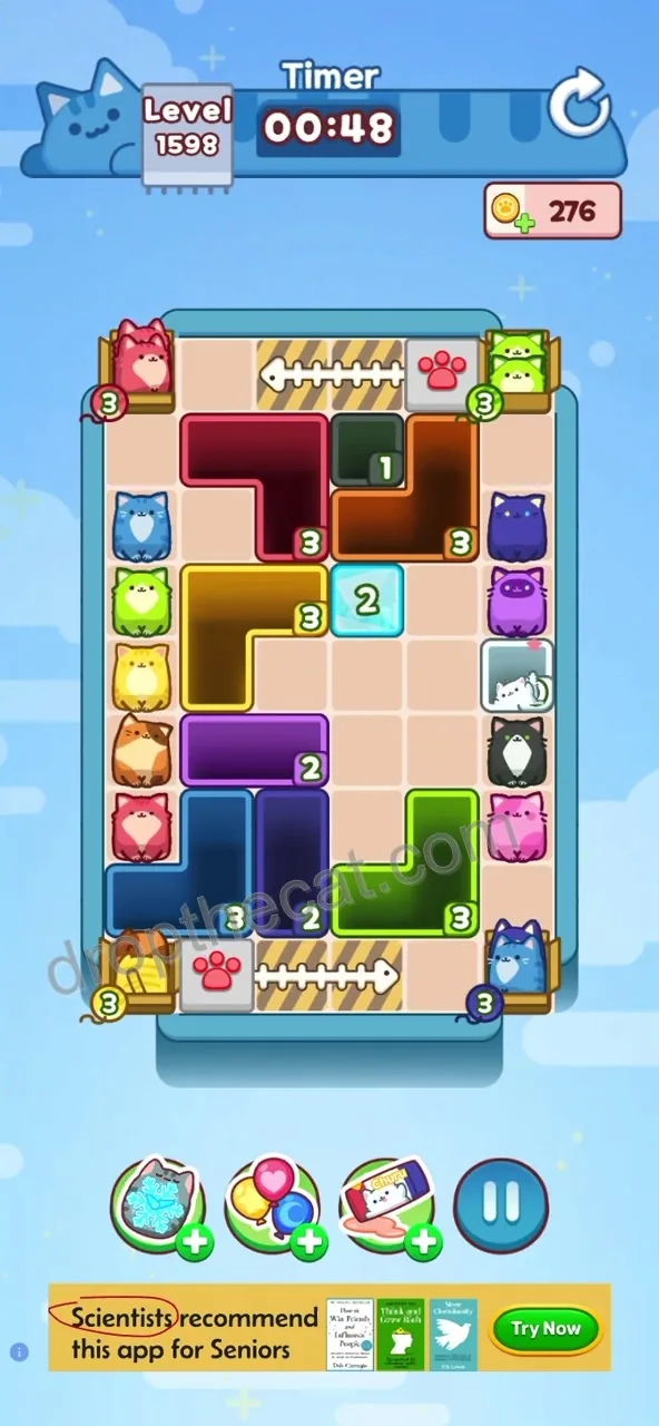 Drop The Cat Level 1598 step 1