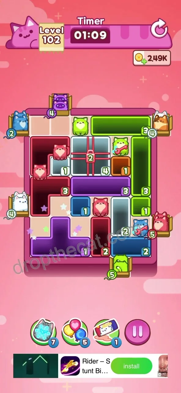 Drop The Cat Level 102 step 1