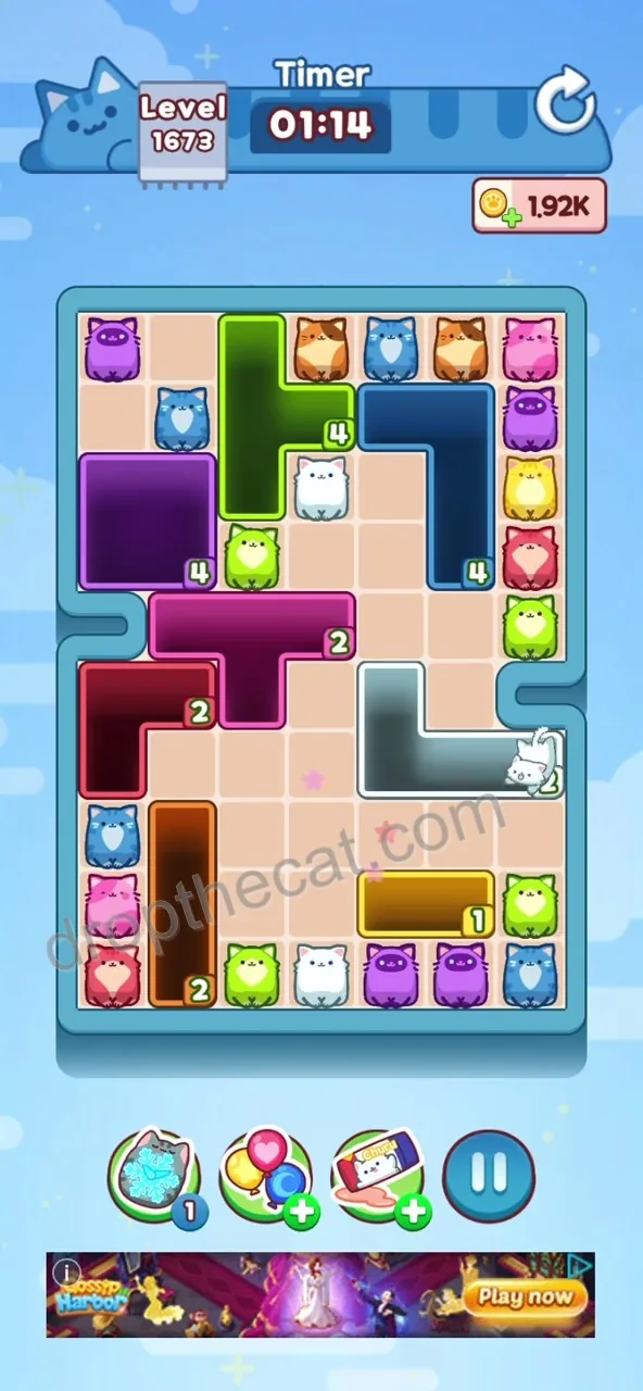 Drop The Cat Level 1673 step 1
