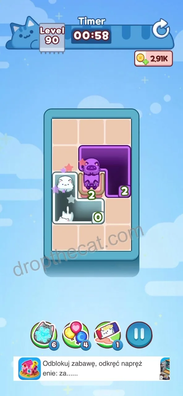 Drop The Cat Level 90 step 2