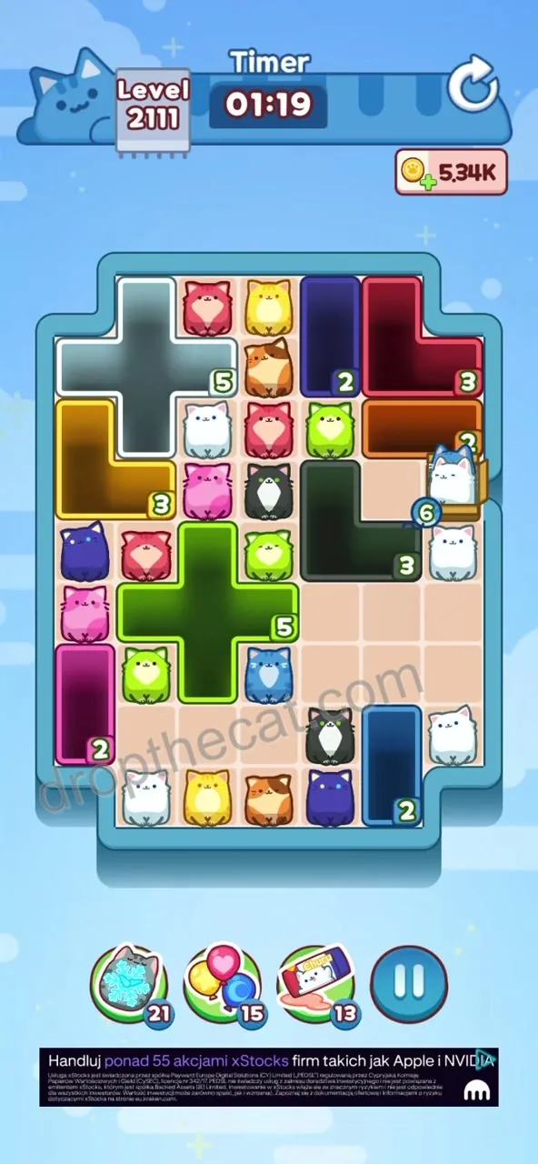 Drop The Cat Level 2111