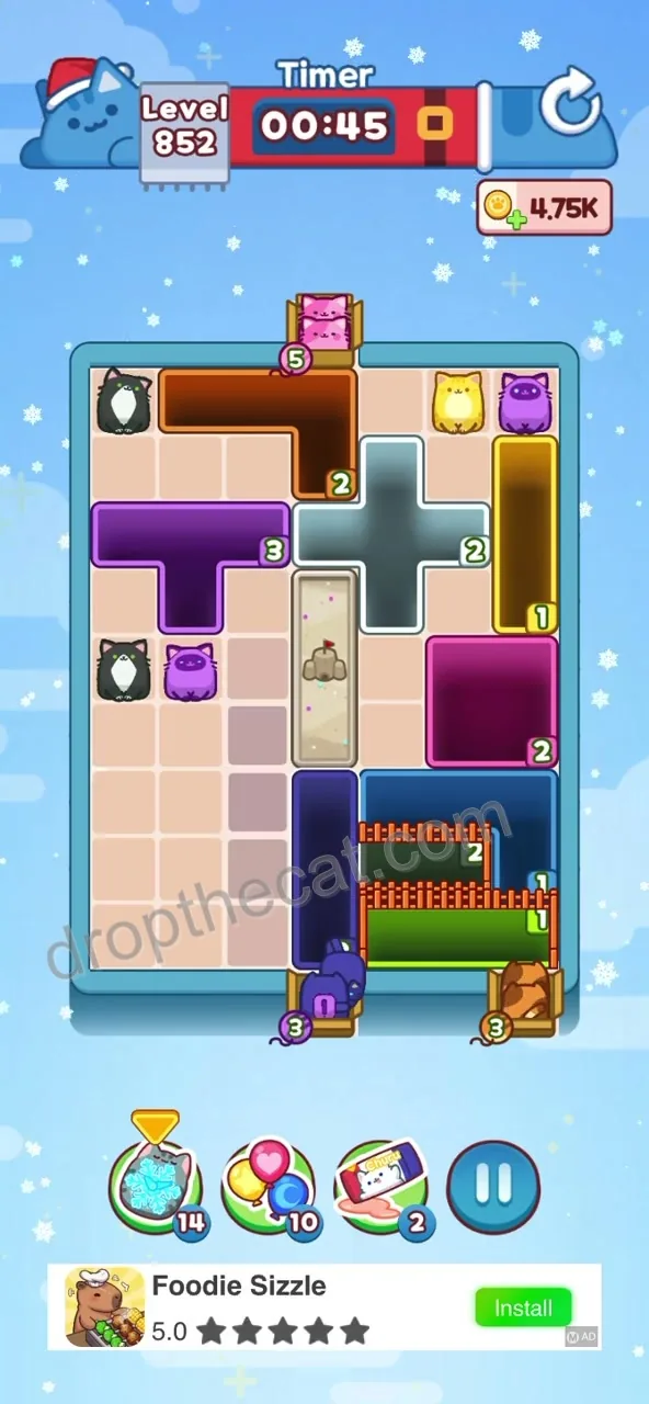 Drop The Cat Level 852 step 2