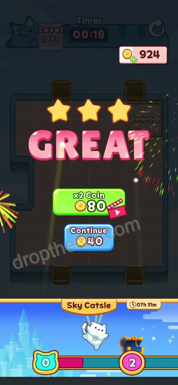 Drop The Cat Level 1987 step 3
