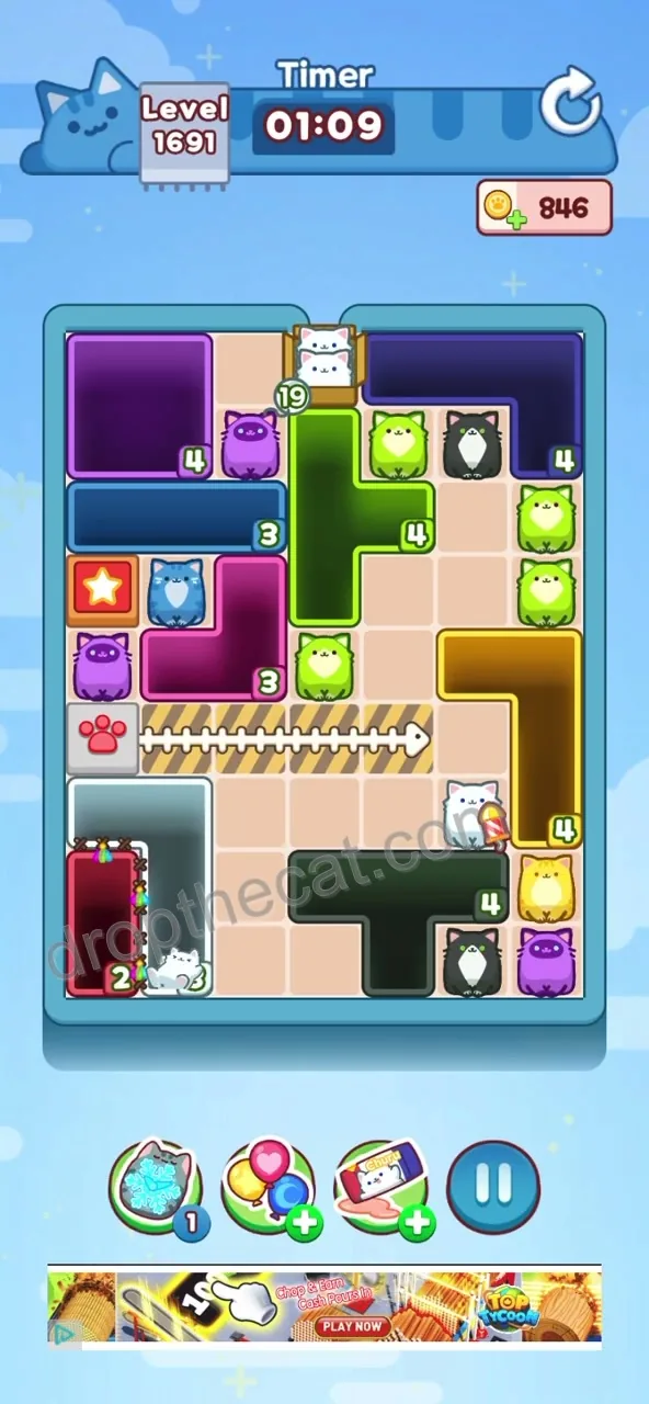 Drop The Cat Level 1691