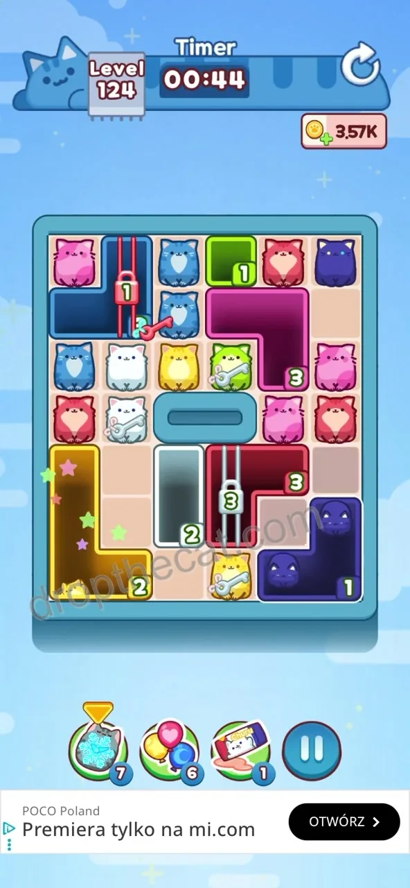 Drop The Cat Level 124 step 1
