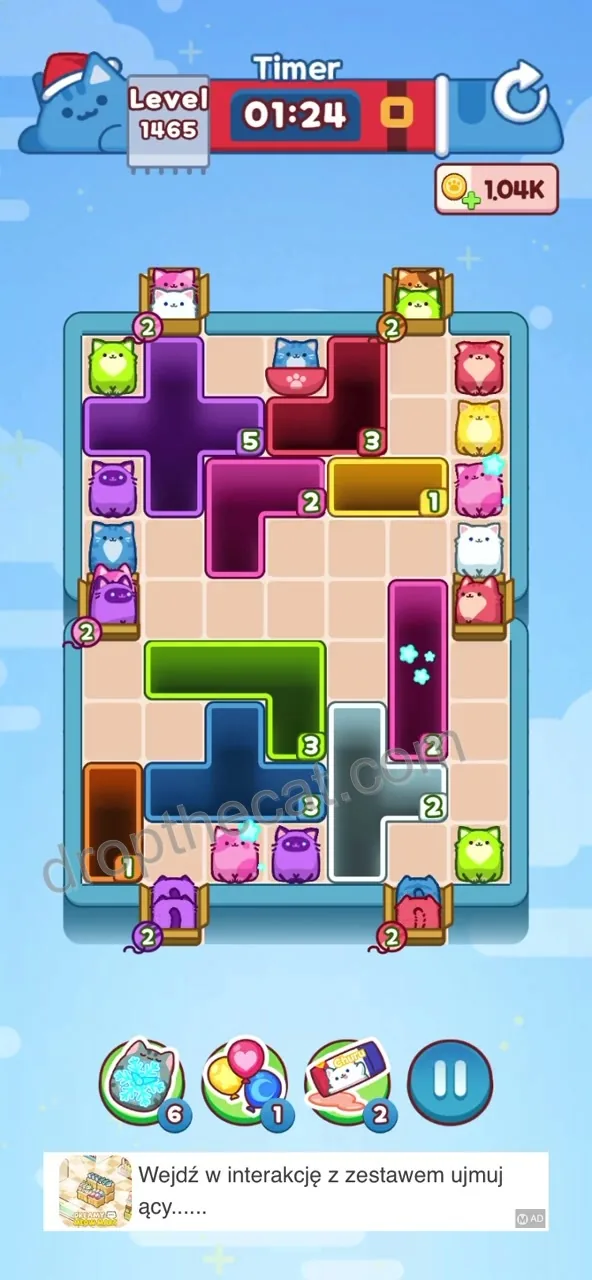 Drop The Cat Level 1465 step 2