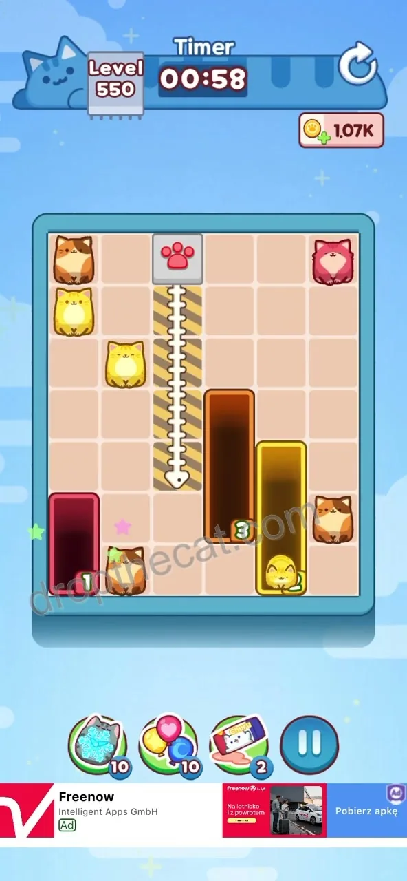 Drop The Cat Level 550 step 1