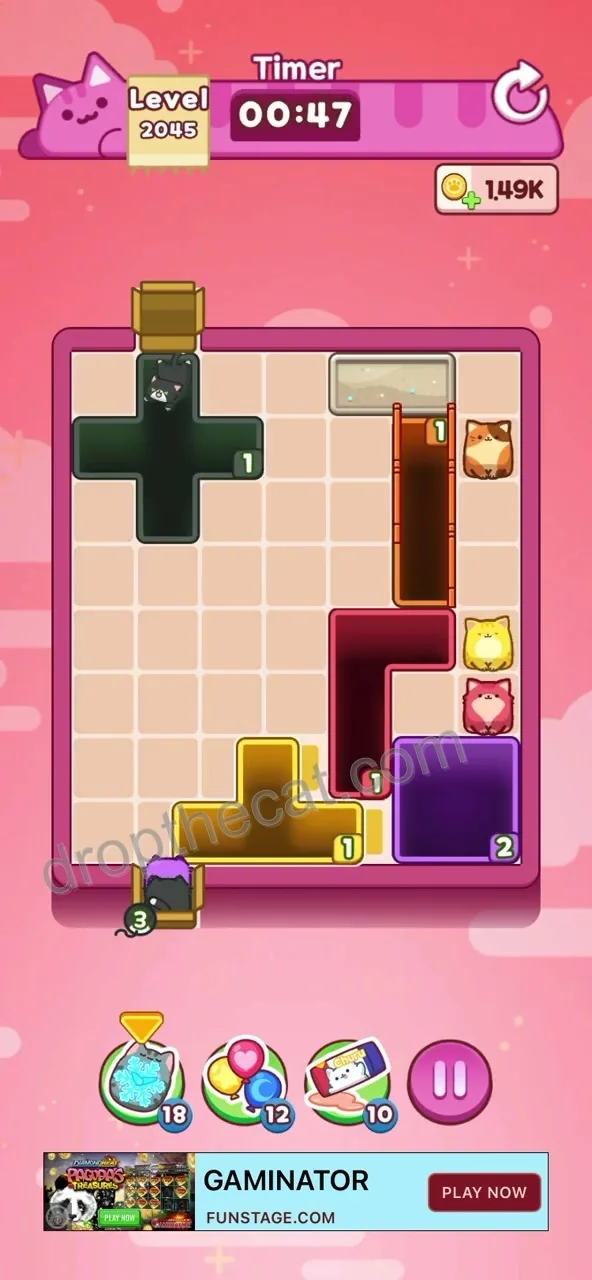 Drop The Cat Level 2045 step 3